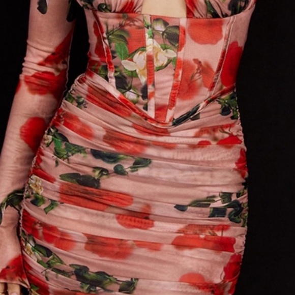 ADANNA ROSE PRINT CORSET MINI DRESS - SIZE MEDIUM - Picture 11 of 12